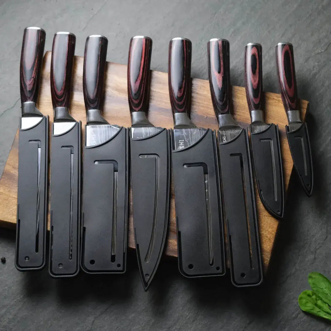 Yakushi 8-piece knife set in blade sheath