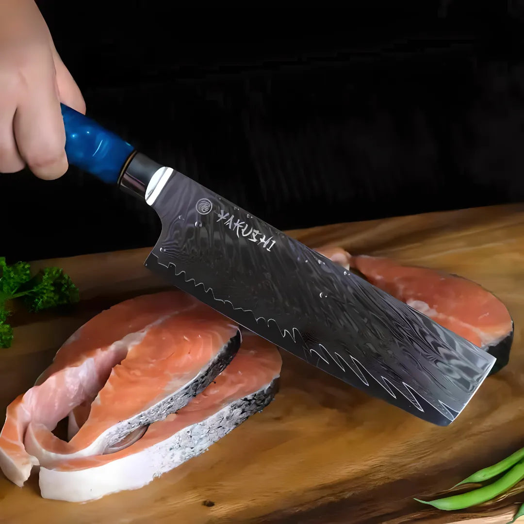 Damascus Nakiri Knife – 7-Inch Japanese Vegetable Knife.