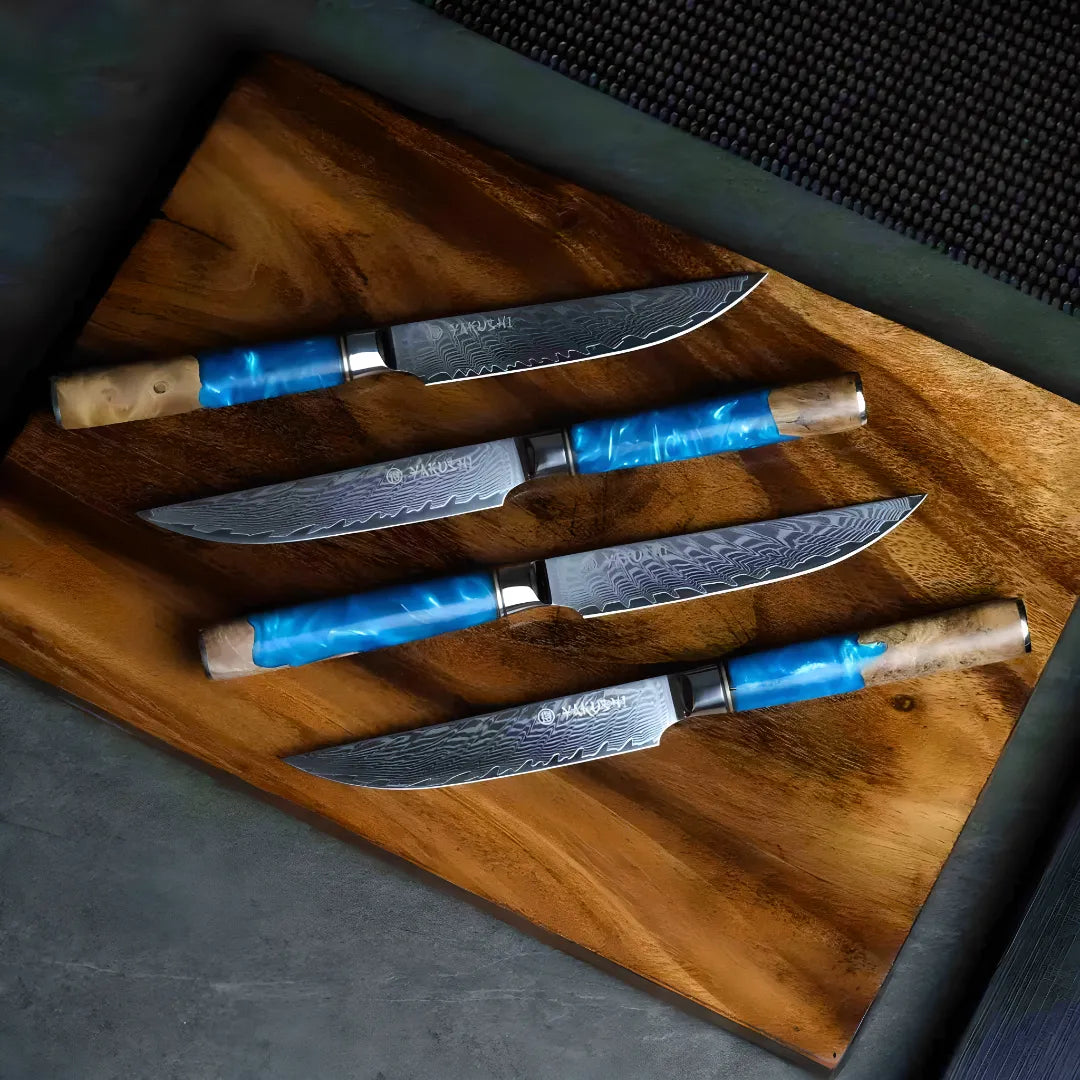 Damascus Steel Steak Knife Set