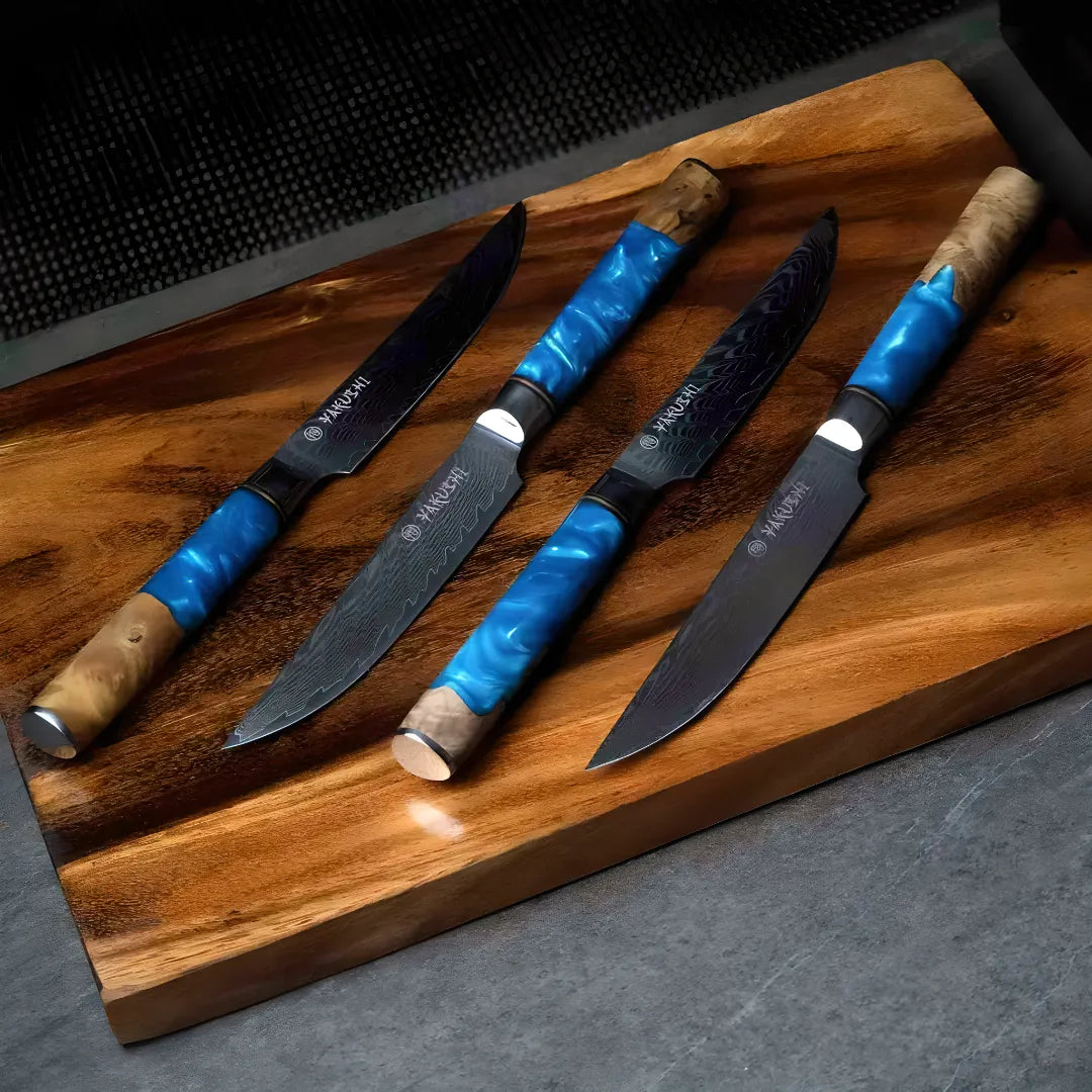 Damascus Steel Steak Knife Set