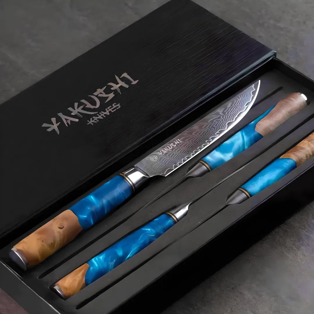 Damascus Steel Steak Knife Set