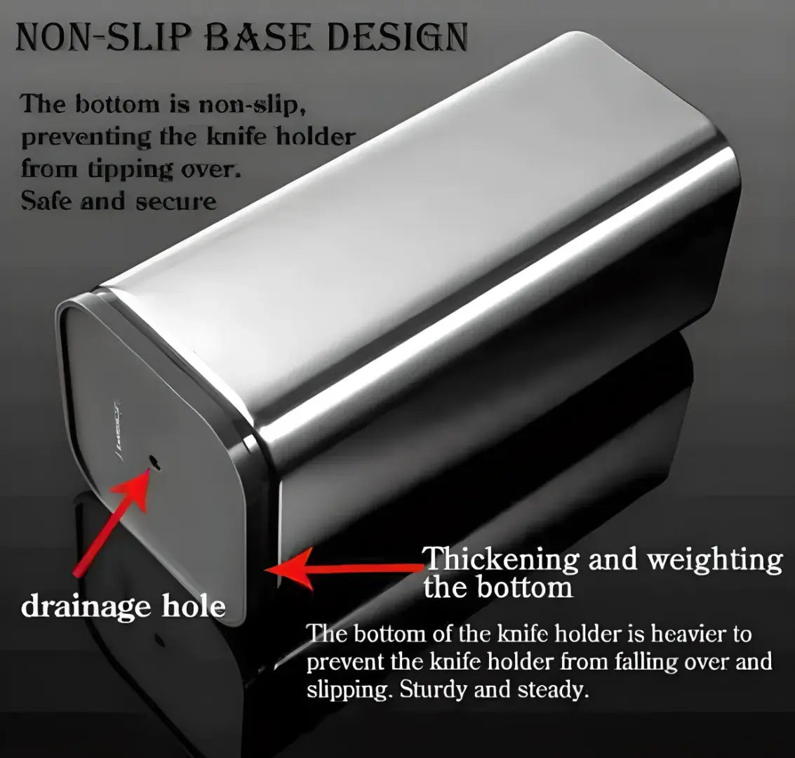 8-Slot Stainless Steel Knife Holder for Kitchen Countertops