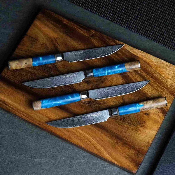 Yakushi™ Damascus Steak Knife Set - Yakushi Knives