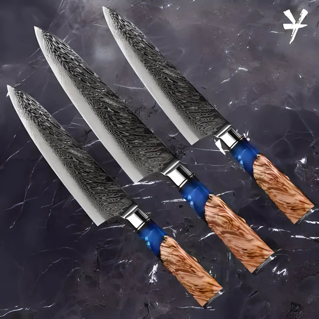 Damascus Chef Knife (Set of 3)
