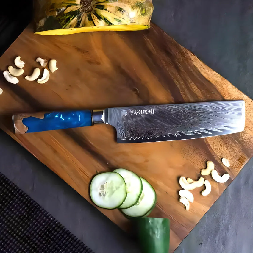 Damascus Nakiri Knife – 7-Inch Japanese Vegetable Knife.