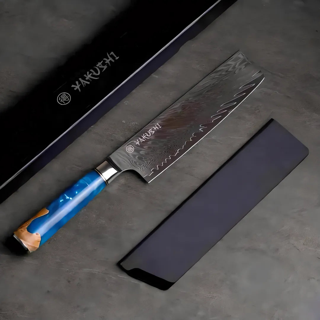 Damascus Nakiri Knife – 7-Inch Japanese Vegetable Knife.