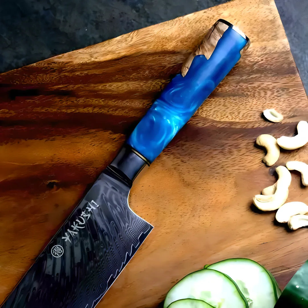Damascus Nakiri Knife – 7-Inch Japanese Vegetable Knife.