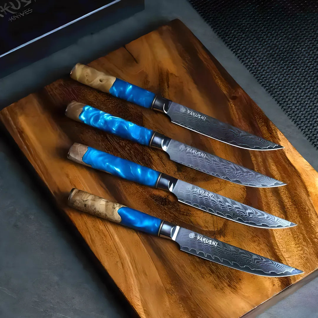 Yakushi™ Damascus Steak Knife Set