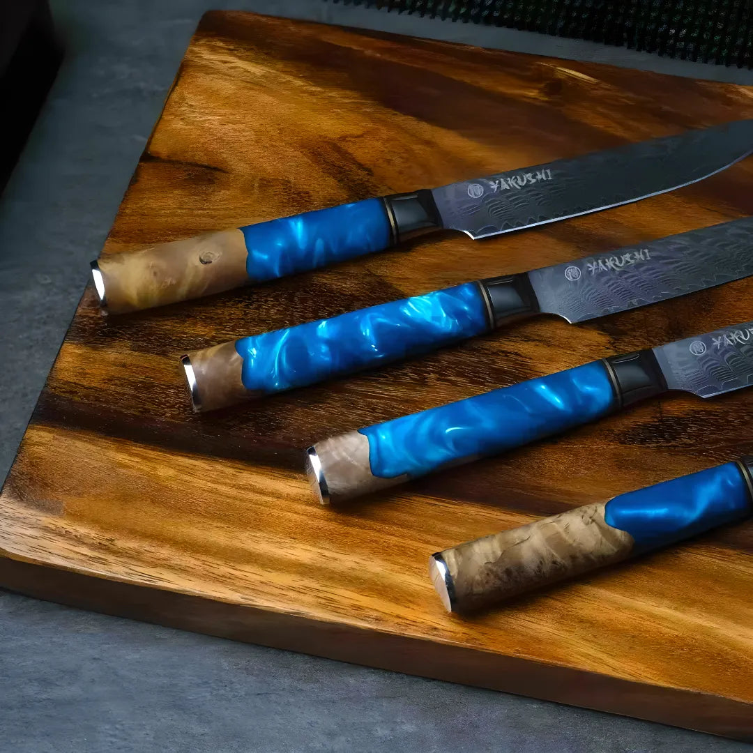 Damascus Steel Steak Knife Set