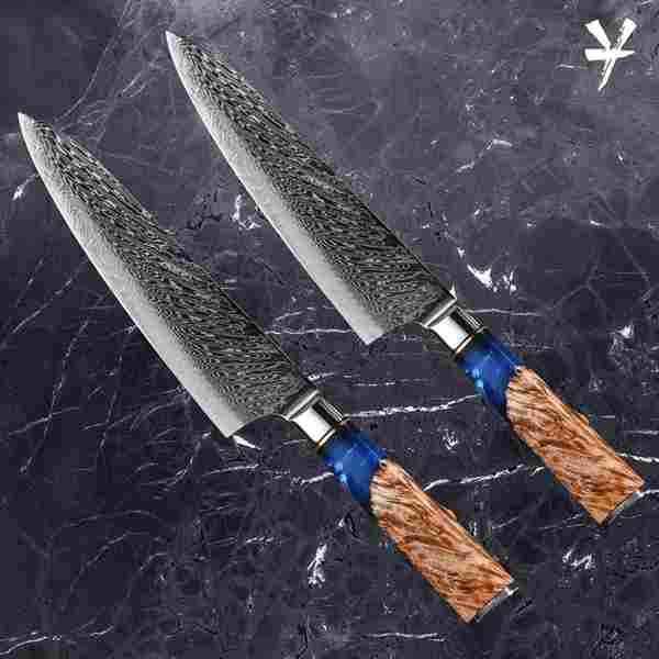 Damascus Chef Knife (Set of 2) - Yakushi Knives