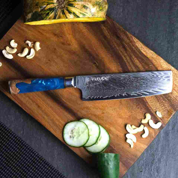 Yakushi™ Damascus Nakiri Knife - Yakushi Knives