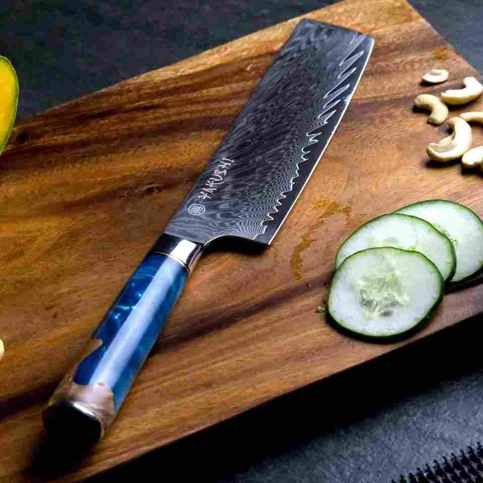 Yakushi™ Damascus Nakiri Knife - Yakushi Knives