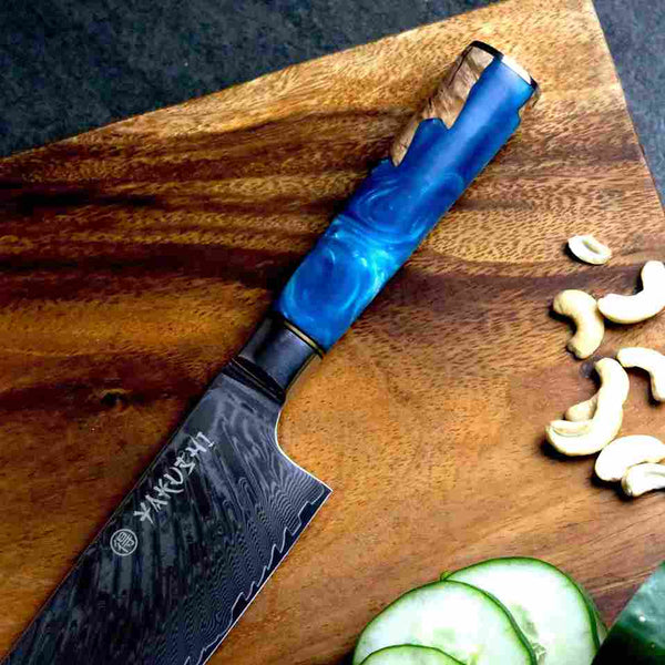 Yakushi™ Damascus Nakiri Knife - Yakushi Knives