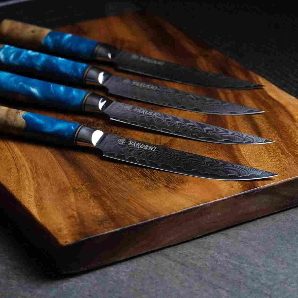 Yakushi™ Damascus Steak Knife Set - Yakushi Knives