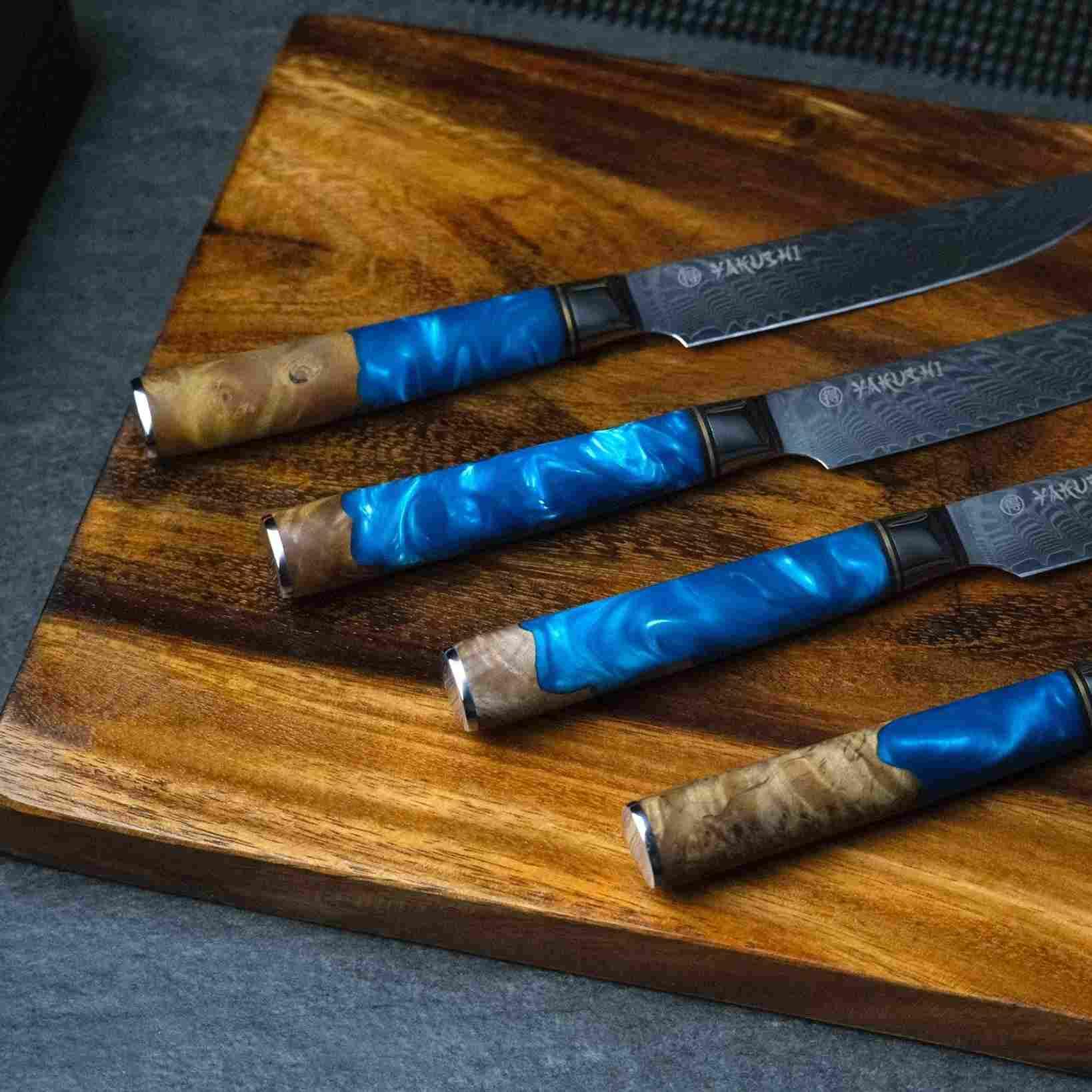 Yakushi™ Damascus Steak Knife Set - Yakushi Knives