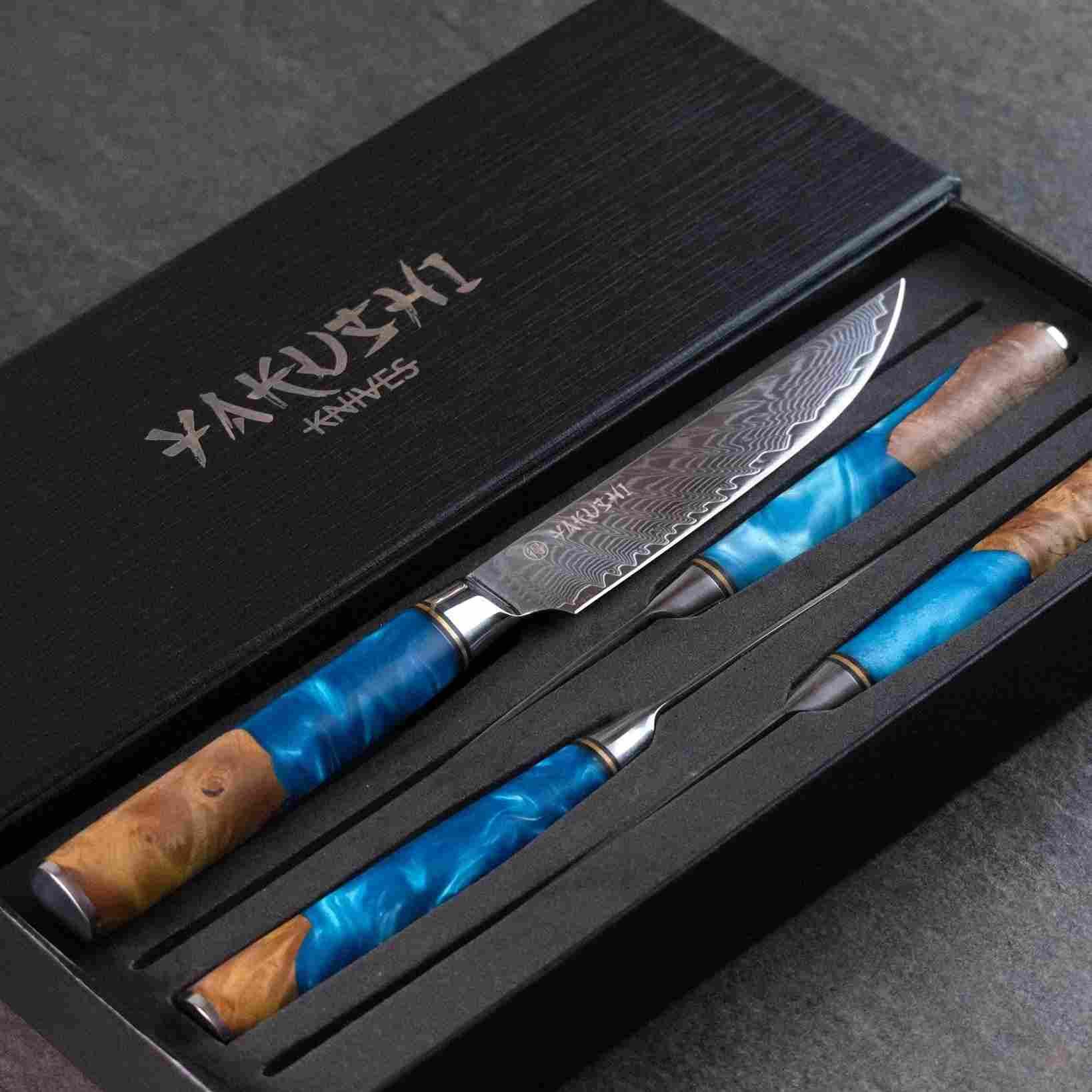 Yakushi™ Damascus Steak Knife Set - Yakushi Knives